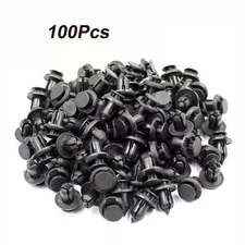 100x 10mm Bumper Clips Hood Fender Push Plastic Rivets Retainer Fasteners US