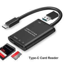 Mini USB 3.1 Type-C to USB 3.0 OTG SD TF Memory Card Reader 5V/2A Adapter