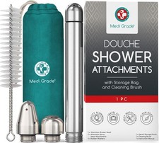 Medi Grade Shower Enema Kit, Anal Douche for Men and Women, 3 Nozzle Tips