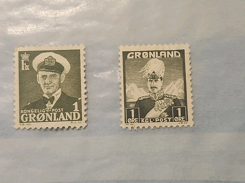 Greenland Postage Stamps King Christian X And King Frederick IX
