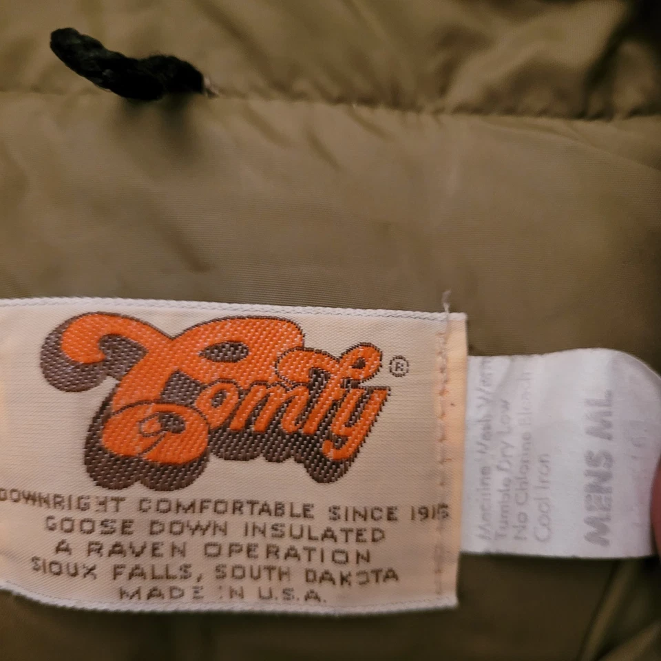 Vtg Mens Downright Comfy Jacket Coat Goose Down Insulated Zip Puffer USA S/M - Image 2 of 4