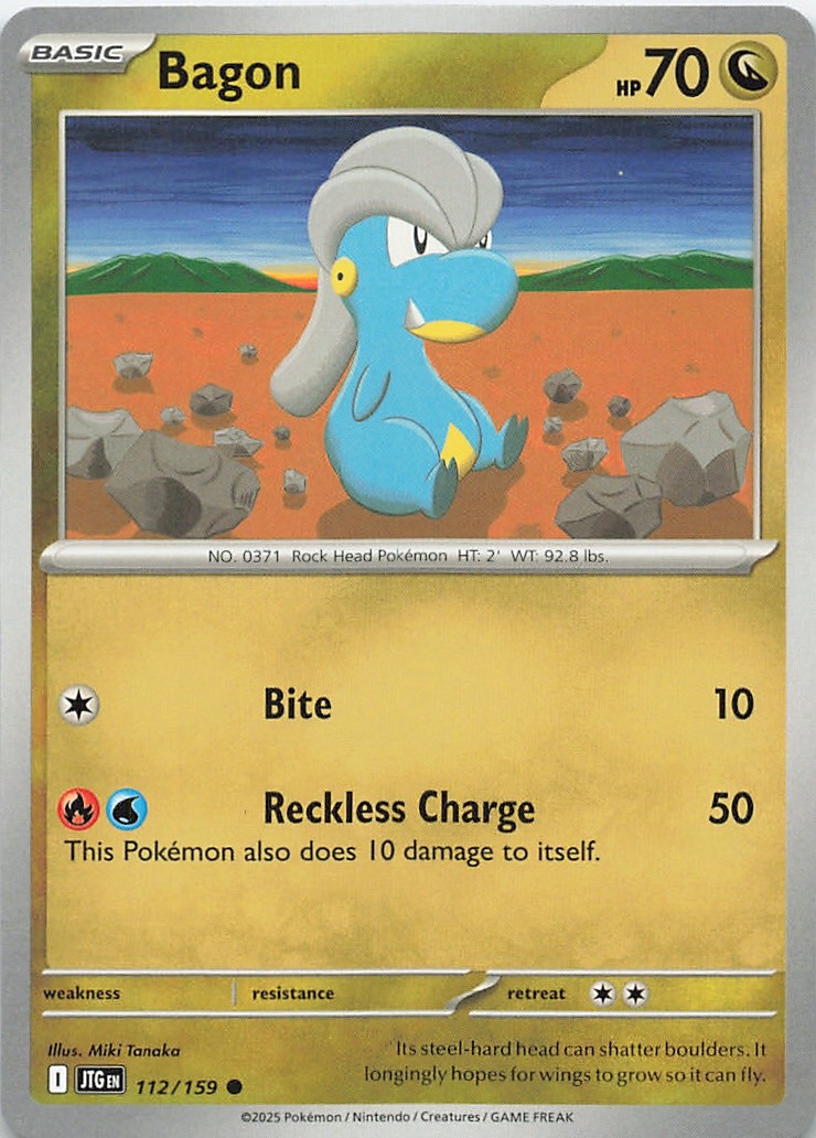 Bagon 112/159 Common Journey Together Pokemon Near Mint