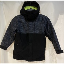 Children's PLACE Kids Coat Jacket Boys Size 5/6 Insulated Black Gray Zipper Hood