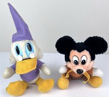 2 Vtg. Disney Mickey's Christmas Carol Stuffed Plush Hardees Toys Mickey Duck