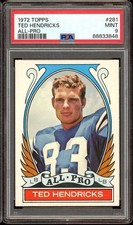 1972 Topps Football #281 Ted Hendricks All-Pro PSA 9