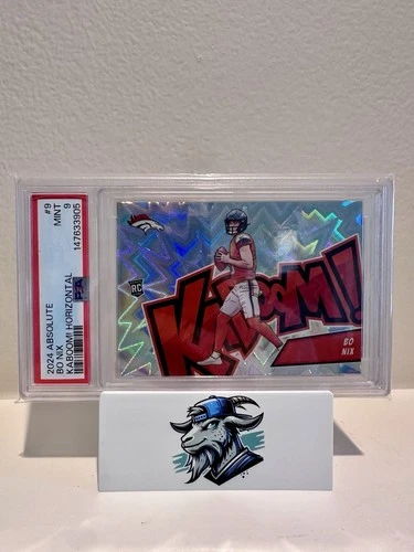 2024 Absolute Bo Nix Kaboom! Horizontal RC #9 PSA 9 MINT Denver Broncos