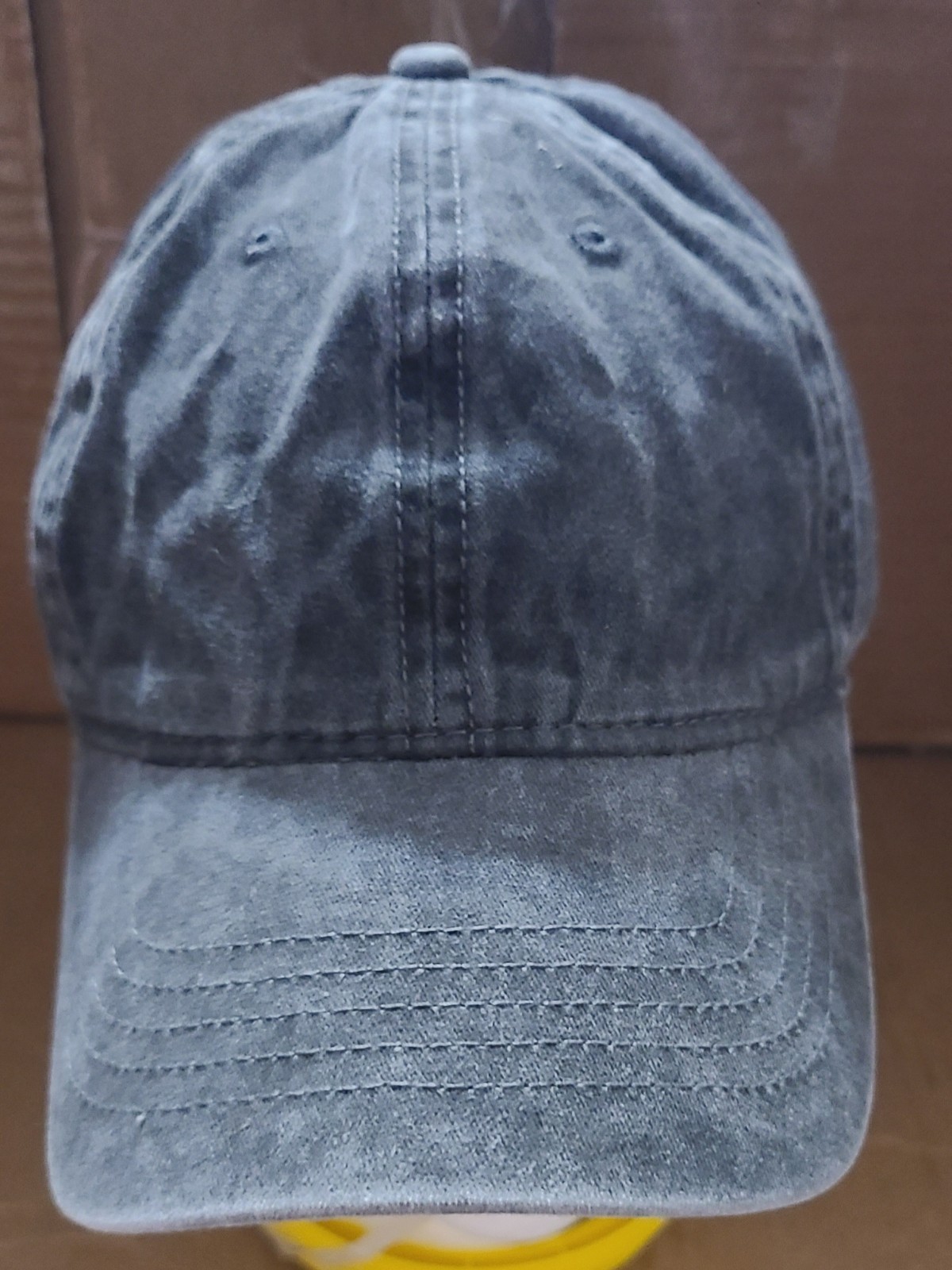 plain stonewash gray strapback hat - image 1