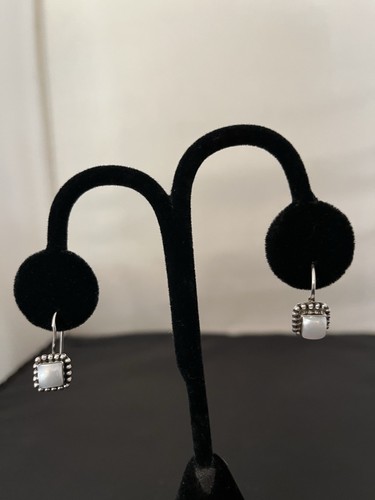 Silpada W1394 Pearl Button Frame Square Earrings 925 Sterling Silver NIB - Bild 8 von 9