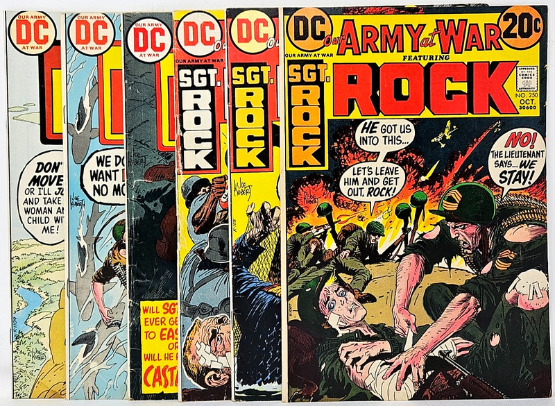 Lot of SIX DC Comics Our Army at War No. 250, 252, 254, 257, 259, 260 Bronze Age