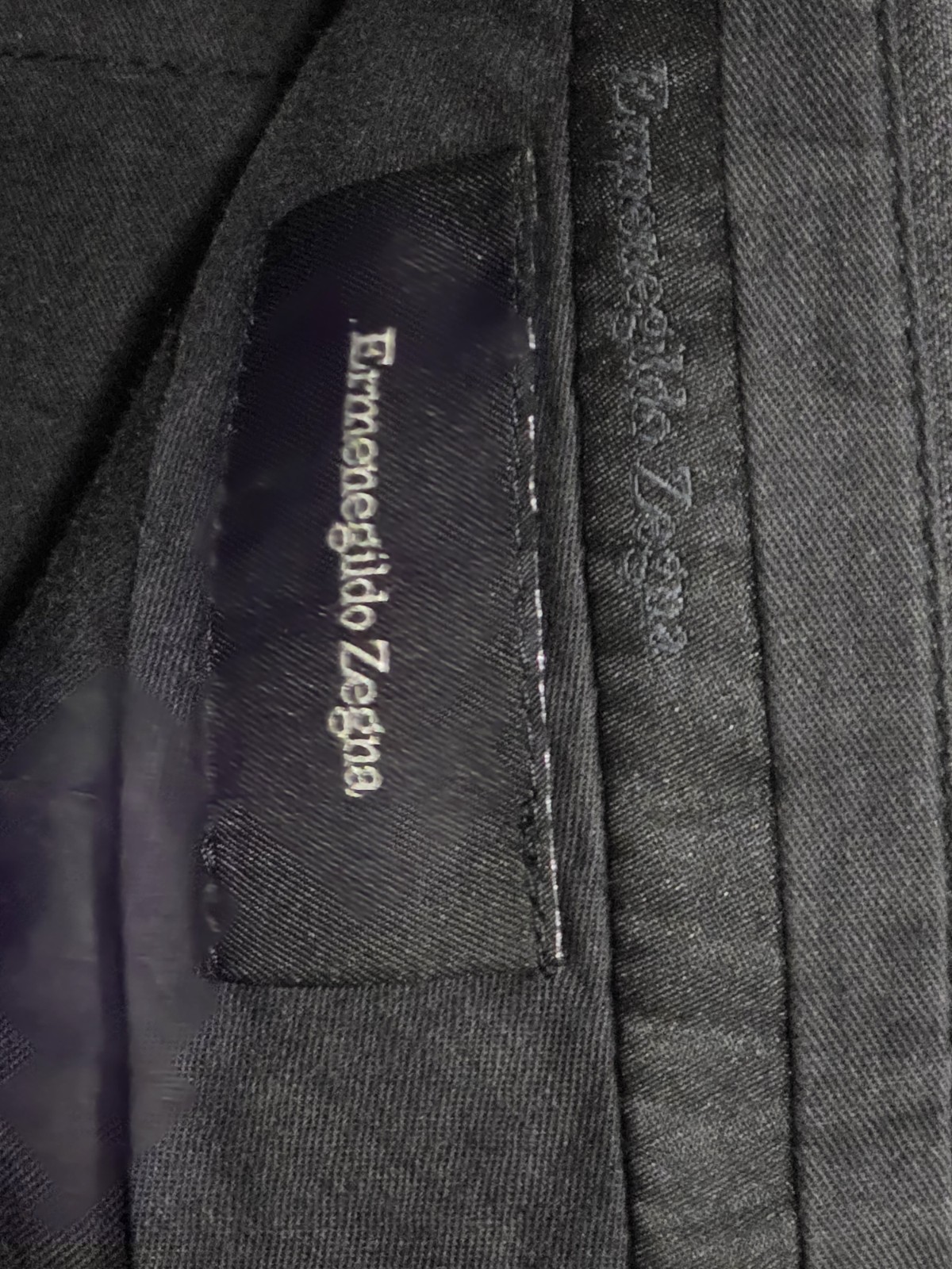ERMENEGILDO ZEGNA Dress Pants Men's 38x31.5 Dark Gray Wool Made Portugal - second product detail image