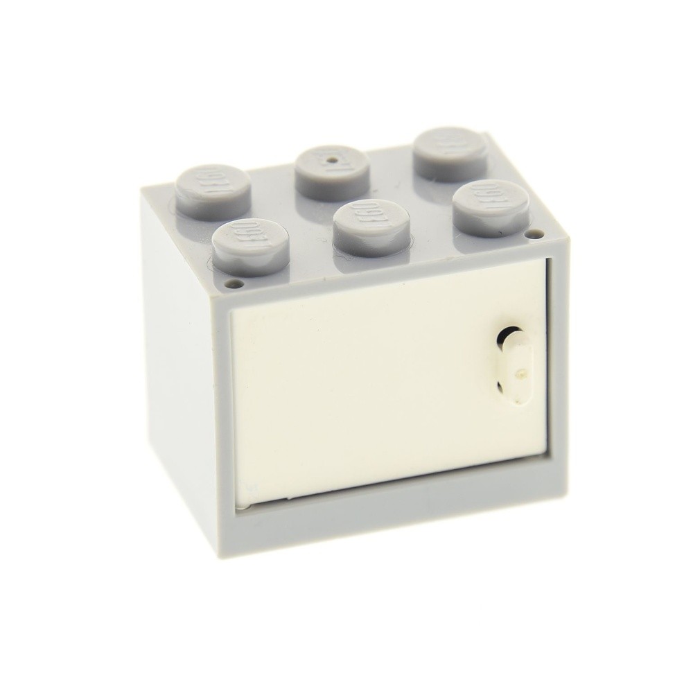 1x Lego Cabinet Housing 2x3x2 New-Light Gray Door White Crate Box 4533 4532a