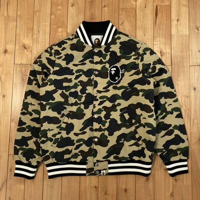 BAPE APE HEAD logo varsity jacket 1st camo yellow A Bathing Ape