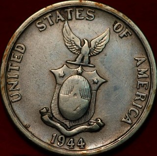1944 S Philippines 50 Centavos Silver Foreign Coin