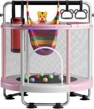 60" Trampoline for Kids with Enclosure, 200kg Capacity Indoor & Outdoor Toddler