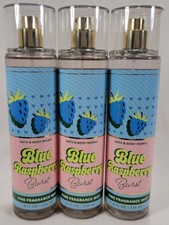 Bath Body Works BLUE RASPBERRY BURST Fine Fragrance Mist 8 oz Lot of 3 Blue Pink