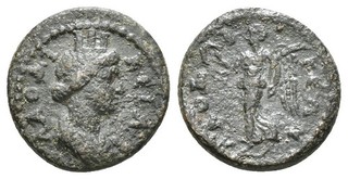 LAODICEE DU LYCOS bronze VICTOIRE TENANT COURONNE ET PALME