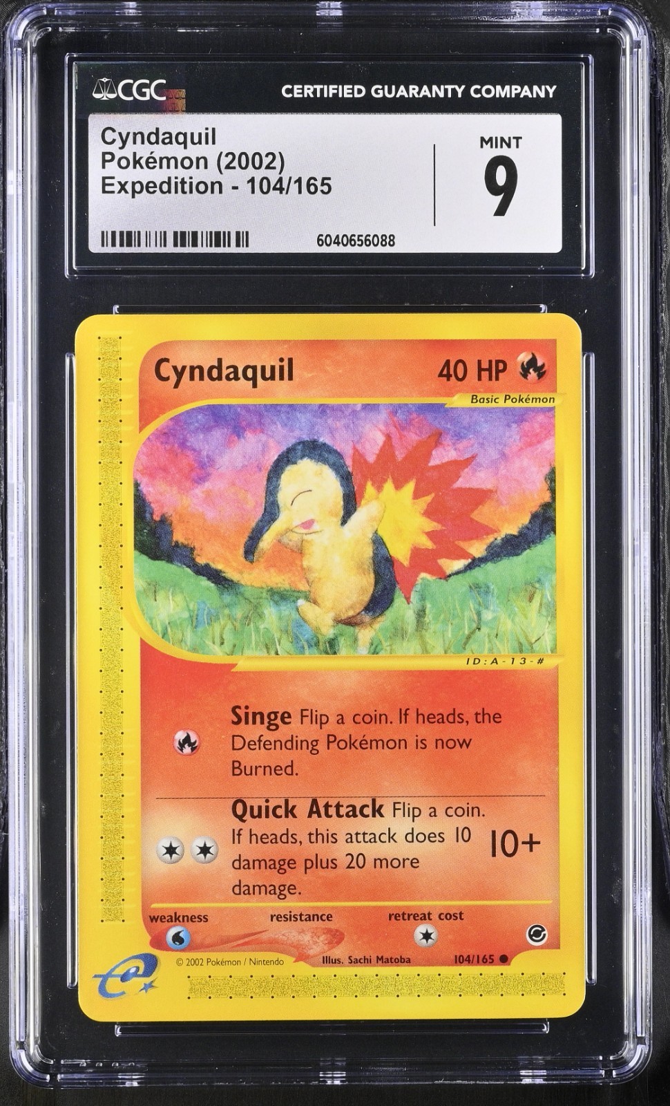 CGC 9 Cyndaquil 104/165 Expedition 2002 Pokemon Card