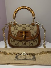 Gucci Bamboo Crystals 1947 Top Handle GG Mono...