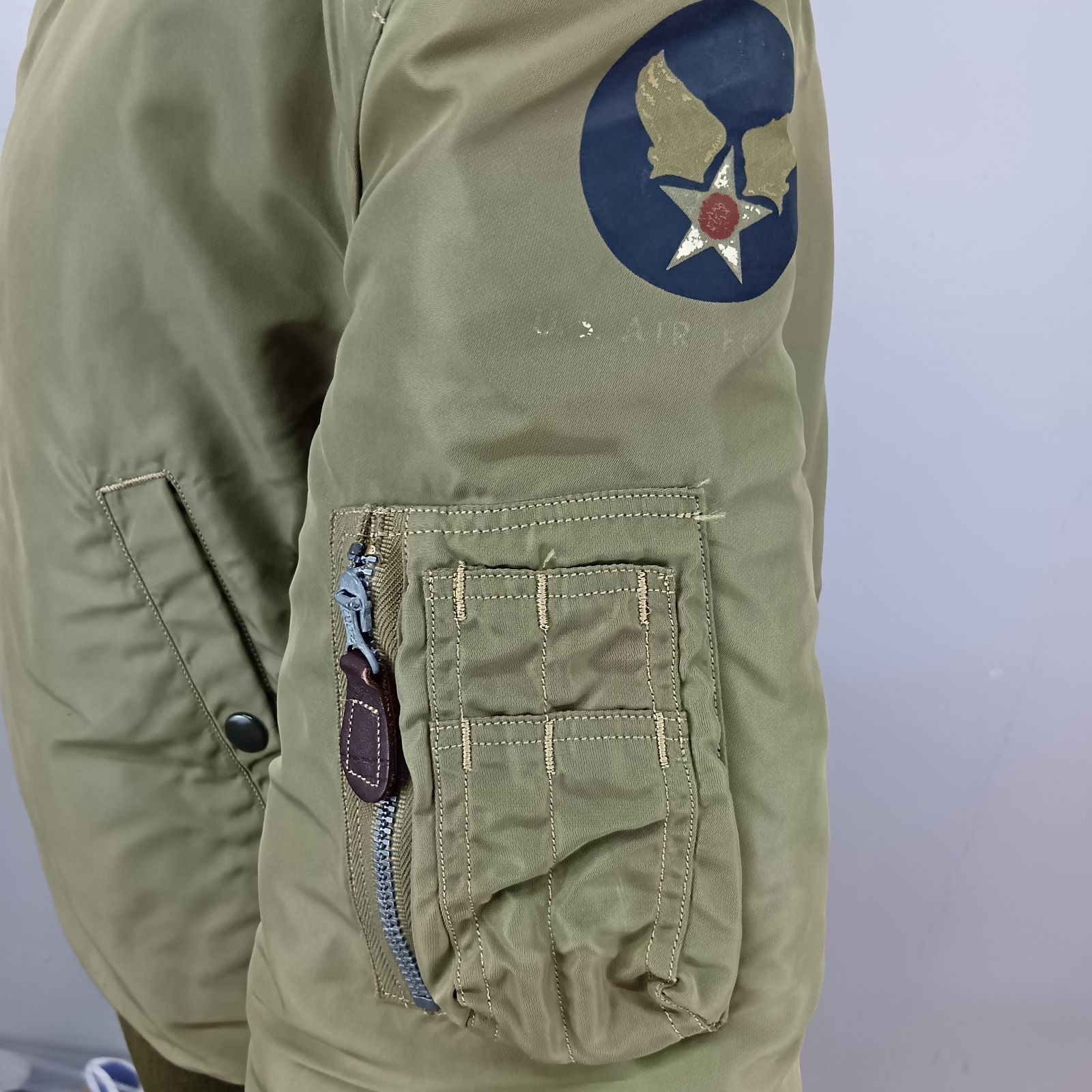 Buzz Ricksons B15B Flight Jacket Olive Green Size… - image 5