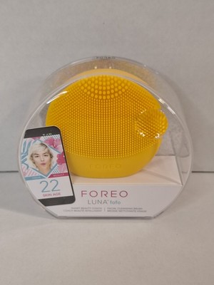 New FOREO LUNA Fofo Sunflower Yellow Mini Facial Cleansing Brush