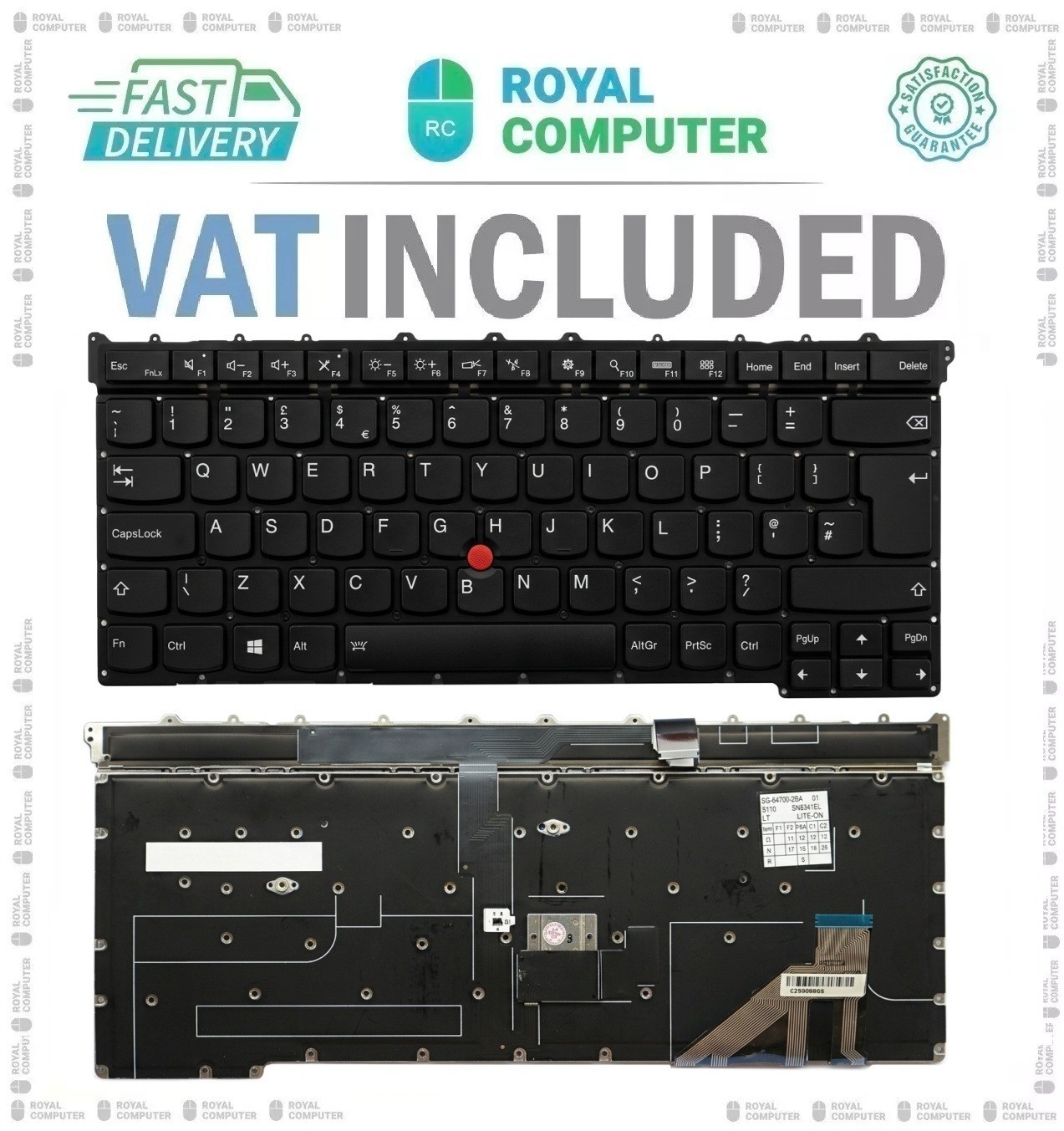 NEW LENOVO THINKPAD X1 Carbon 3rd Gen 2015 UK BACKLIT KEYBOARD MQ6-85GB NO FRAME