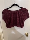 Torrid Bralette with Short Sleeves Longline Burgundy Size 2 Lace Floral — photo 4