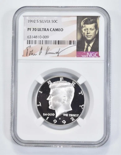 1992-S SILVER PF70 UCAM Kennedy Half Dollar NGC Spl Label *5982
