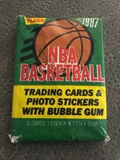 1987-88 Fleer Basketball 1 (one) Wax Pack Unopened Sealed Jordan 2nd Year
