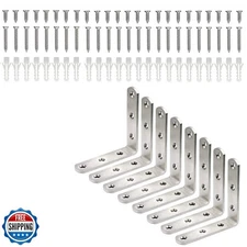 YRDGRG Stainless Steel Corner Bracket - 8 PCS Heavy Duty Right Angle Brackets