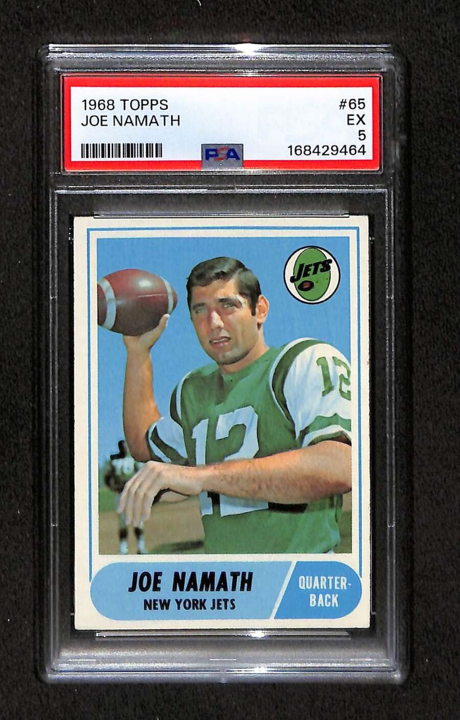 1968 Topps #65 Joe Namath HOF  PSA 5 EX C108193