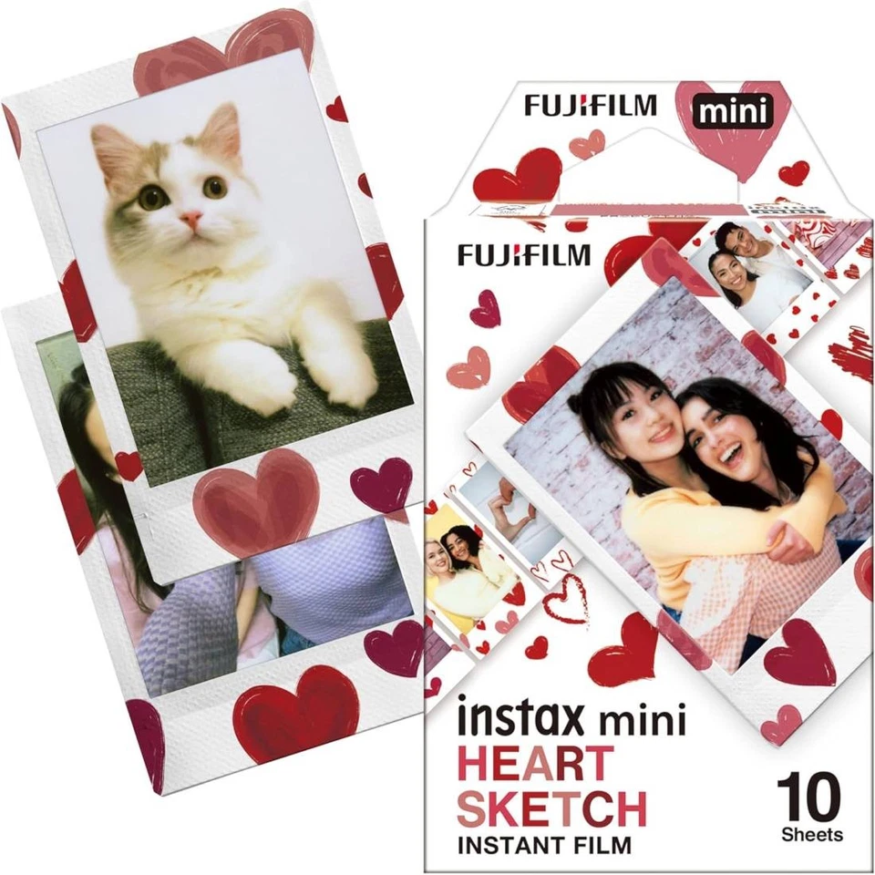 16799926 Fujifilm Instax Mini Pack 10 Films Photo Instantanné Heart Sketch ...