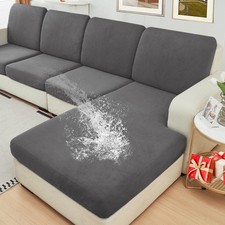NAISI Waterproof Couch Cushion Covers Thick Velvet Fabric Washable Sofa Slipcove
