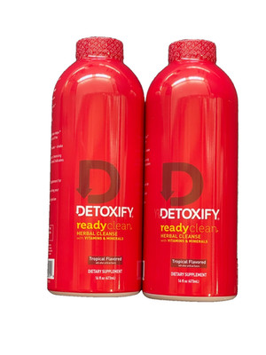 Detoxify Ready Clean Herbal Cleanse Tropical  2 Bottles 16 oz Each EXP 1/8/2027