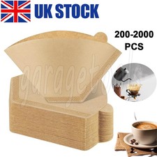 200-2000x Premium Coffee Filter Papers Size 4 Brown Unbleached Replacement Cones