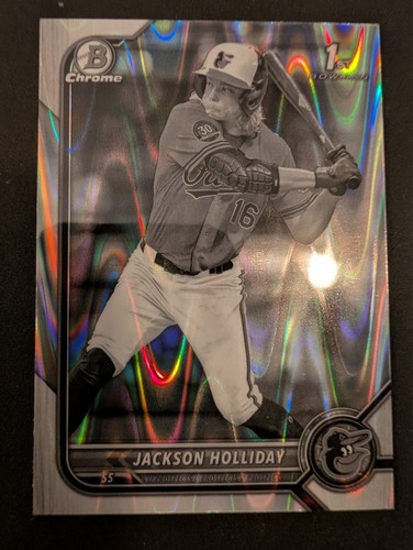 2022 Bowman Draft - Chrome Jackson Holliday #BDC-168 Black & White RayWave (RC)