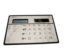 Vintage Solar Calculator Silver Black Retro Desk Gadget Collectible 1980s Style