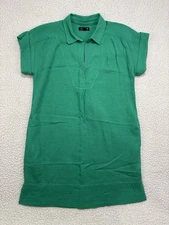 J Crew V Neck Shirt Dress Soft Gauze Popover Summer Green Size S Beach Cotton
