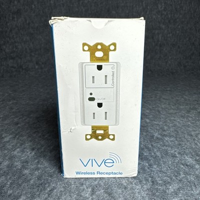 Lutron CAR2S-15-STR-WH VIVE Wireless Receptacle Split RF Controlled WHITE