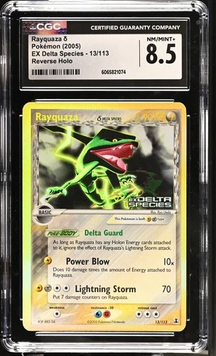 2005 Pokemon Rayquaza EX Delta Species 13/113 Reverse Holo CGC 8.5