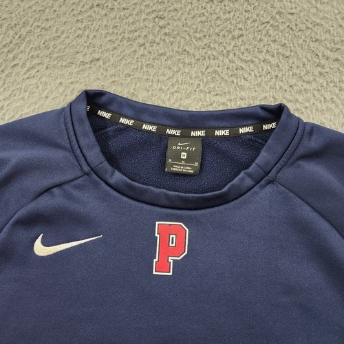 Princeton Tigers Shirt Mens Medium Blue Dri Fit Fleece Long Sleeve Pullover Nike - Picture 3 of 13