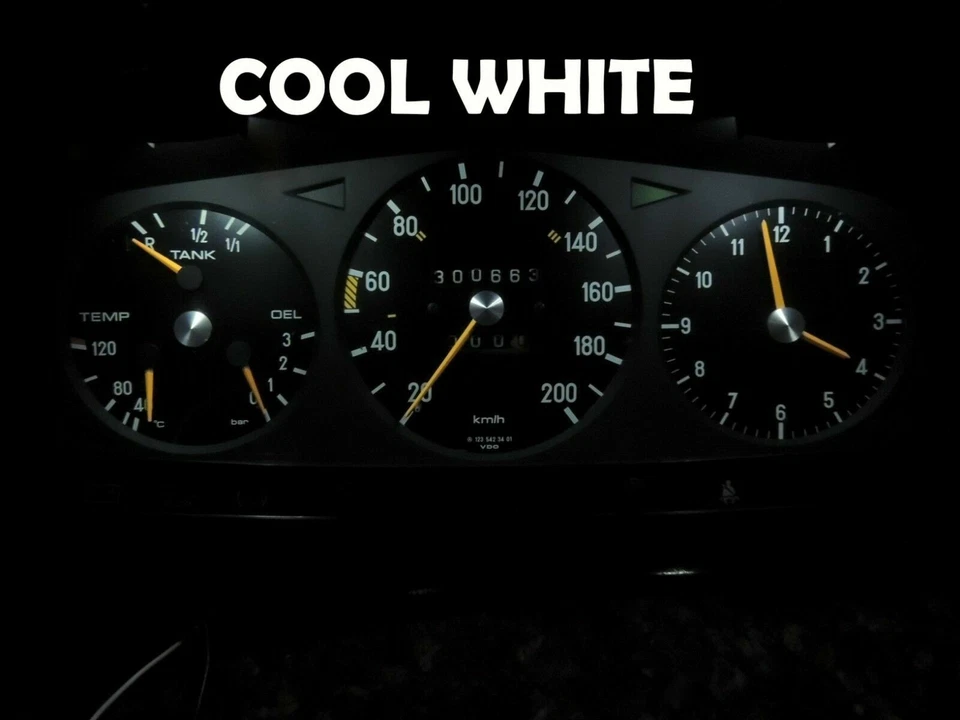 Gauge Cluster LED Dashboard Bulbs Kit 6000K White For Mercedes Benz 77-85 W123 - Image 2 of 4