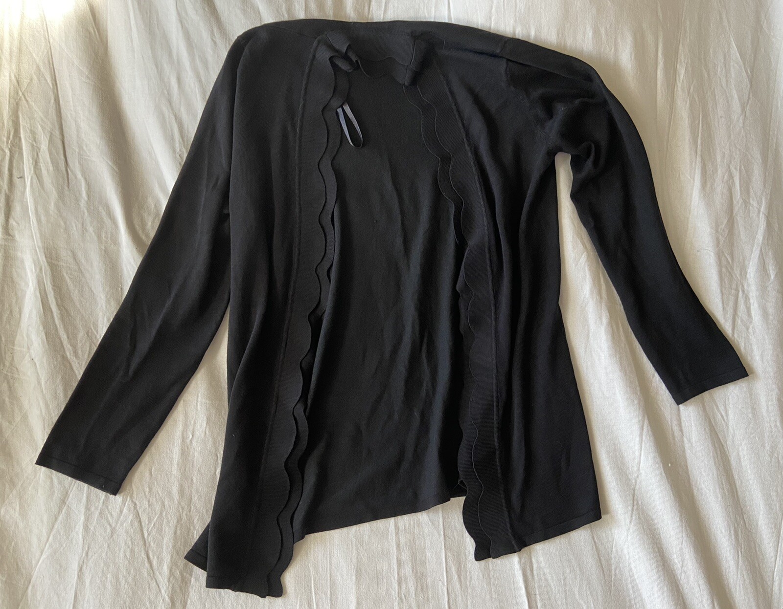 Womens CABLE and GAUGE Black Long Duster Cardigan Swe… Gem