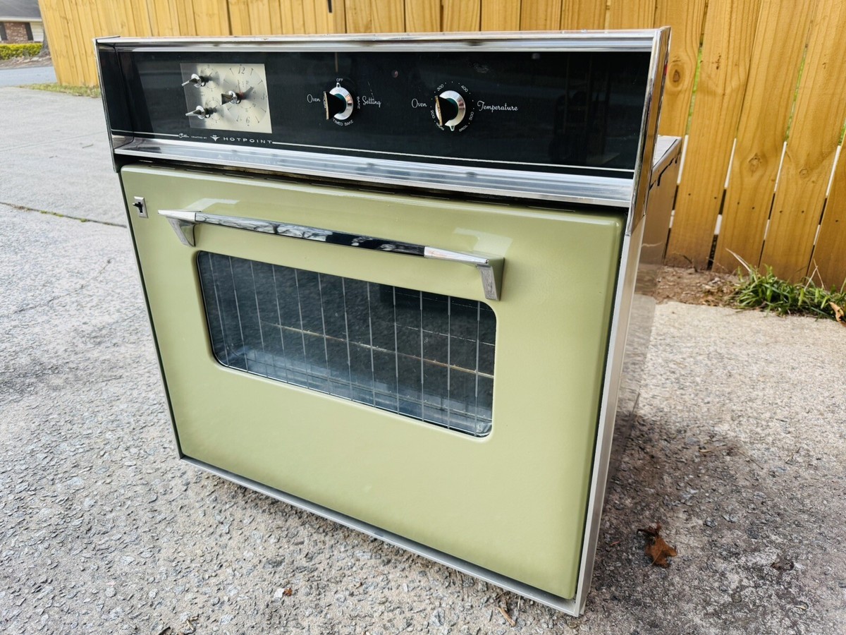 ✨Vintage Avocado Green Mid Century Modern Hotpoint Wall Oven