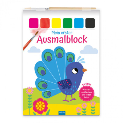 Mein erster Ausmalblock mit Wasserfarben und Pinsel Malbuch  ab 3 Jahre