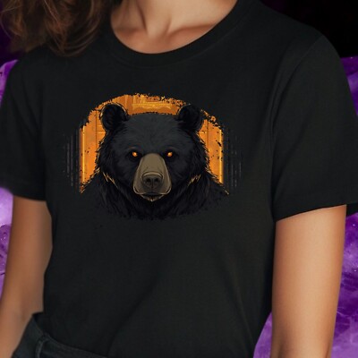 T-Shirt Frauen Gothic Cartoon Bär Motiv Baumwolle Größe S bis 3XL