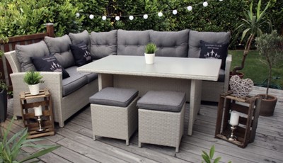Mandalika Dining Lounge Set Havanna Polyrattan Ecklounge ...