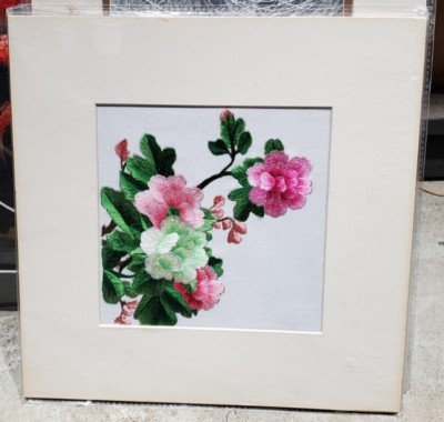 【one flower】 SEALED* Fibre Stitched Flower Artwork In a Card Frame | eBay