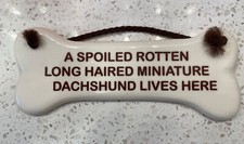 Doxie Wall Decor SmokeyMountain Pottery  A Spoiled Dachshund Lives Here  Ceramic