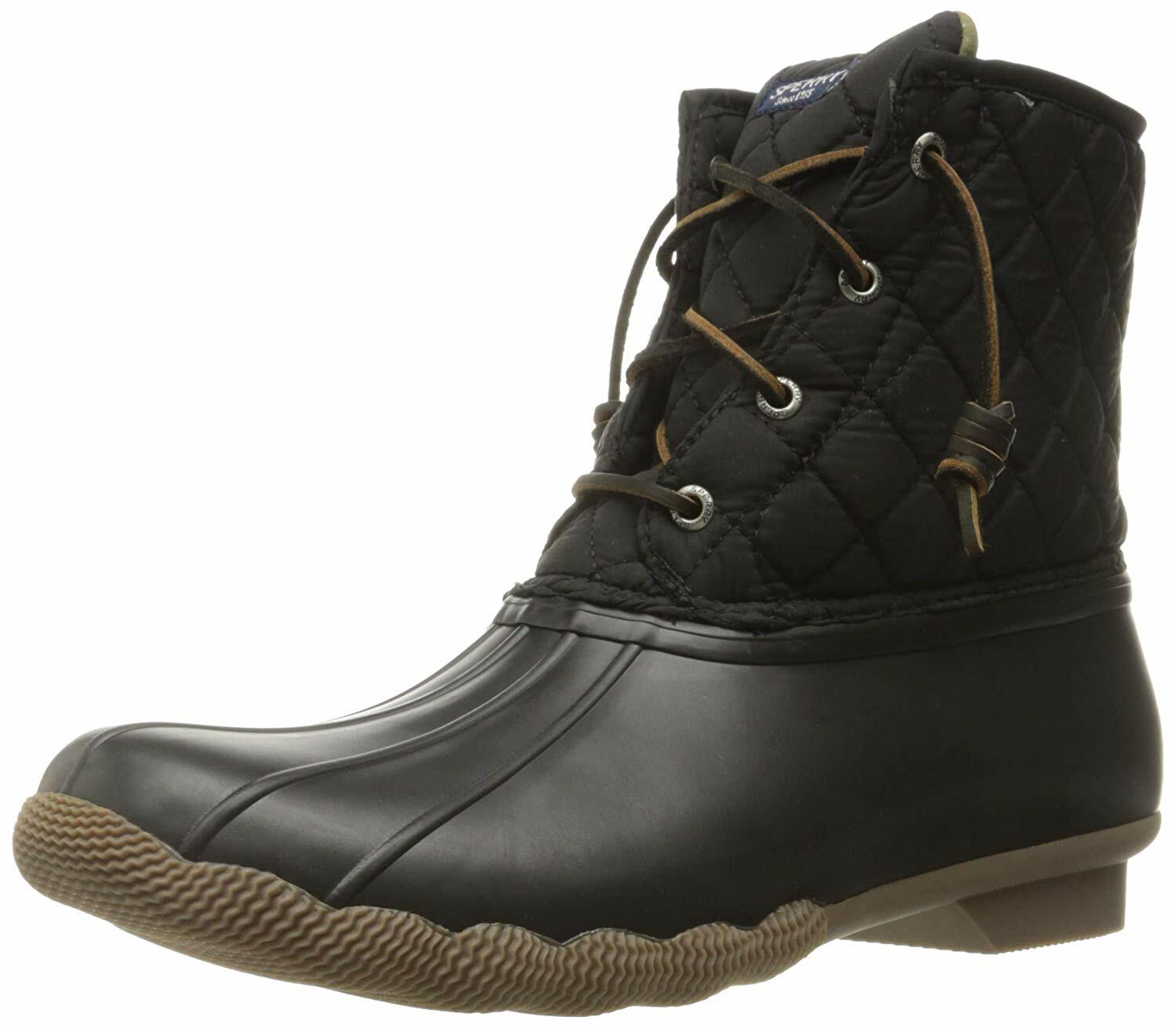 saltwater quilted waterproof matte lace up duck boots