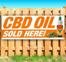 CBD OIL SOLD HERE Advertising Vinyl Banner Flag Sign Many Sizes ALL NATURAL